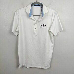 Greyson Tala Polo Shirt Mens Small Netflix Cup Arctic White Golf Lightweight NWT
